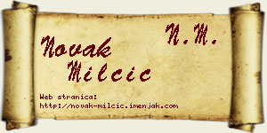 Novak Milčić vizit kartica